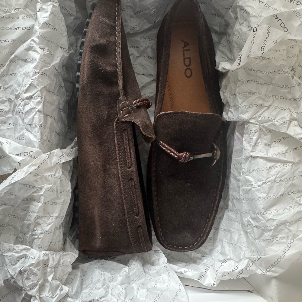 Aldo Men's Dark Brown Suede Slip-On Loafers